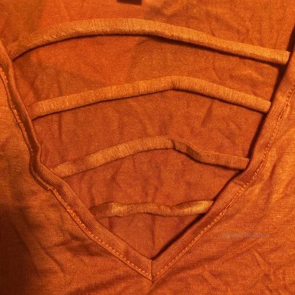 Orange V neck Tank Top  (2)  T1444   NWT Boutique - Picture 2 of 3